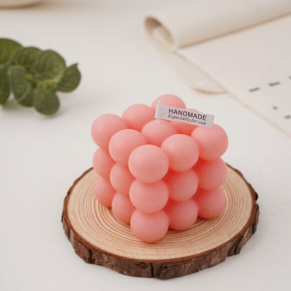 ✨ Aesthetic Bubble Cube Candle 🕯️ Soy Wax Scented Home Decor Gift - Picture 10 of 14